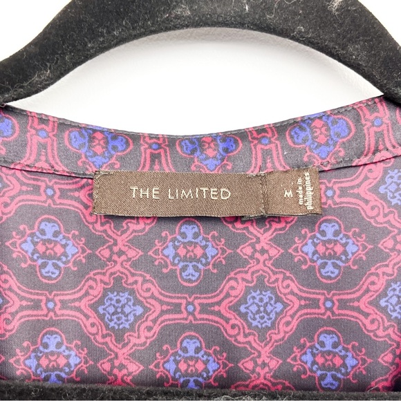 The Limited Silky Style Long Sleeve Red & Blue Ladies Blouse - Picture 2 of 9